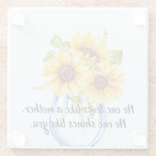 Muttertag mit Sonnenblumen-Untersetzer Glasuntersetzer (Rückseite)
