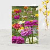 "Muttertag mit Zinnias." Grußkarte Karte (Gelbe Blume)