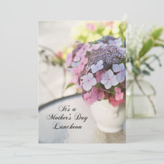 Muttertag Mittag Einladung mit Blume (Stehend Vorderseite)