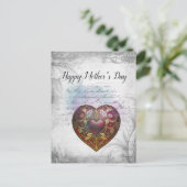 Muttertag Mixed Media Herz Design Postkarte (Stehend Vorderseite)
