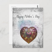 Muttertag Mixed Media Herz Design Postkarte (Vorne/Hinten)