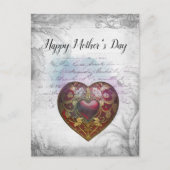 Muttertag Mixed Media Herz Design Postkarte (Vorderseite)