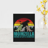 Muttertag Momzilla Mutter kleiner Monster Karte (Gelbe Blume)