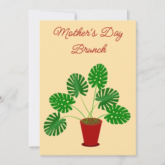 Muttertag Monstera Pflanze Custom Brunch Einladung (Vorderseite)