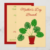 Muttertag Monstera Pflanze Custom Brunch Einladung (Vorne/Hinten)