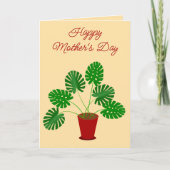 Muttertag Monstera Pflanze Custom Karte (Vorderseite)