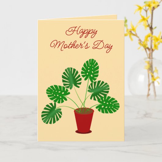 Muttertag Monstera Pflanze Custom Karte (Gelbe Blume)
