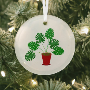 Muttertag Monstera Pflanze Ornament Aus Glas