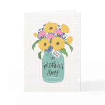 Muttertag Mütter mit Mason Jar voller gelber Blume