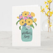 Muttertag Mutter mit Masonglas voller gelber Blume Karte (Gelbe Blume)