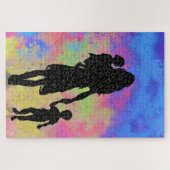 Muttertag - Mutter und Kinder - Text/Name hinzufüg Puzzle (Horizontal)