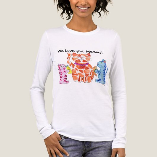 Muttertag-Mutterkatze und Kätzchen Tri-Blend Shirt (Vorderseite)