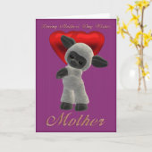 Muttertag, Muttersonntag Niedliche Schafe Karte (Gelbe Blume)