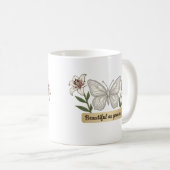 Muttertag - Muttertag - Schmetterlings-Blumen Kaffeetasse (VorderseiteRechts)