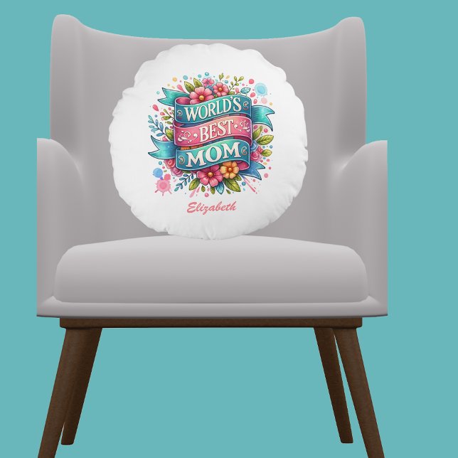 Muttertag Natur Liebhaber Personalisiert Rundes Kissen (Von Creator hochgeladen)