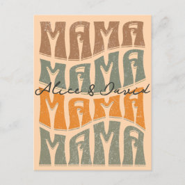 Muttertag Naturfarbe Mama Kinder T - Shirt benenne Postkarte