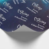 Muttertag Navy Blue & Gold Abstrakt Earth  Geschenkpapier (Ecke)