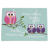 Muttertag - Niedliche Eulen Große Geschenktüte (Vorderseite)