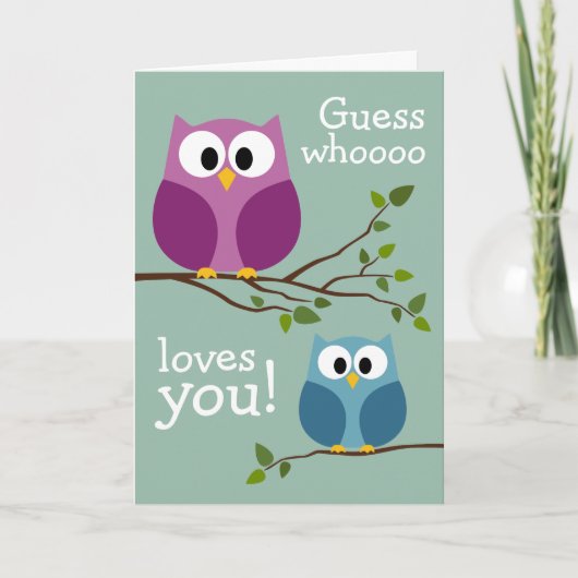 Muttertag - Niedliche Eulen Karte (Vorderseite)