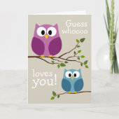 Muttertag - Niedliche Eulen Karte (Vorderseite)