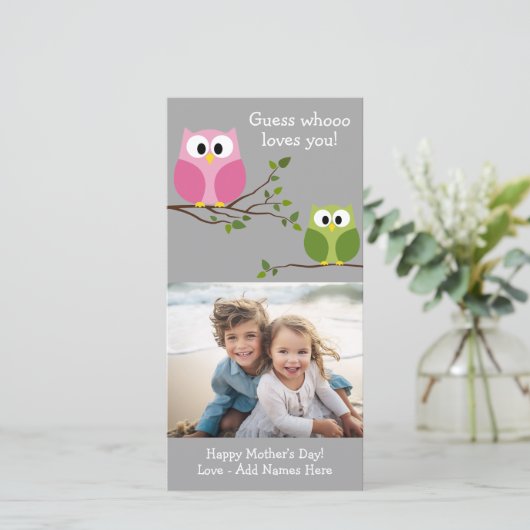 Muttertag - Niedliche Eulen - Wer Sie Liebe (Stehend Vorderseite)