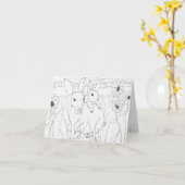 Muttertag Niedliche Hasen Karte (Gelbe Blume)