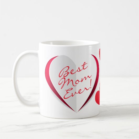 Muttertag Niedliche moderne Herz-Tasse Kaffeetasse (Links)