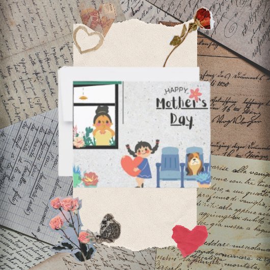Muttertag Niedliche Vintage Fotokarte Karte