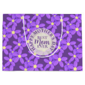 Muttertag Niedliche violette Blumen Große Geschenk Geschenktüte (Vorderseite)