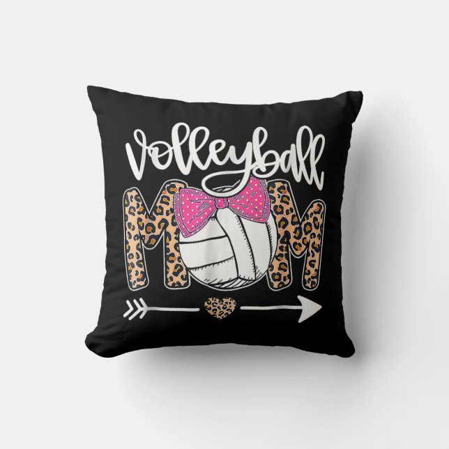 Muttertag Niedliche Volleyball Mama Leopard Fun Ba Kissen (Vorderseite)