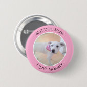 Muttertag Niedlicher weißer Welpenhund mit süßem G Button (Vorne & Hinten)