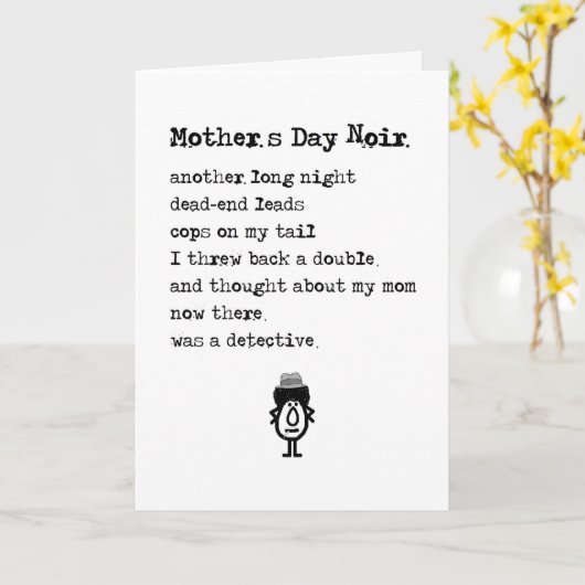 Muttertag Noir, ein lustiges Muttertaggedicht Karte (Gelbe Blume)