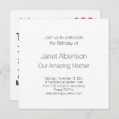 Muttertag oder Geburtstag für eine wunderbare Mama Einladung (Vorne/Hinten)