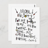 Muttertag oder Geburtstag Postkarte (Vorne/Hinten)