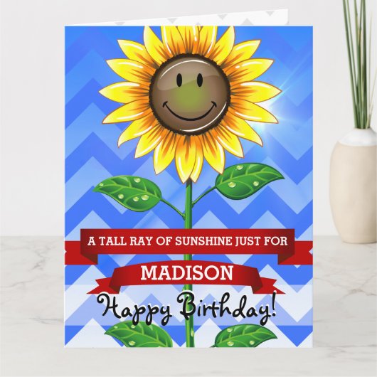 Muttertag oder Geburtstag Sonnenblume Custom Big C Karte (Vorderseite)