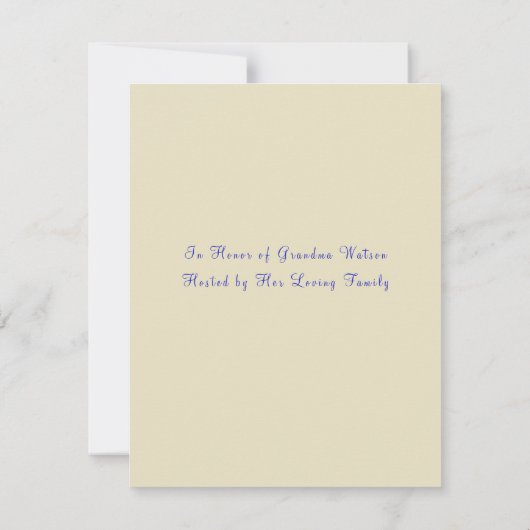 Muttertag oder Hochzeitsfeier Einladung (Rückseite)