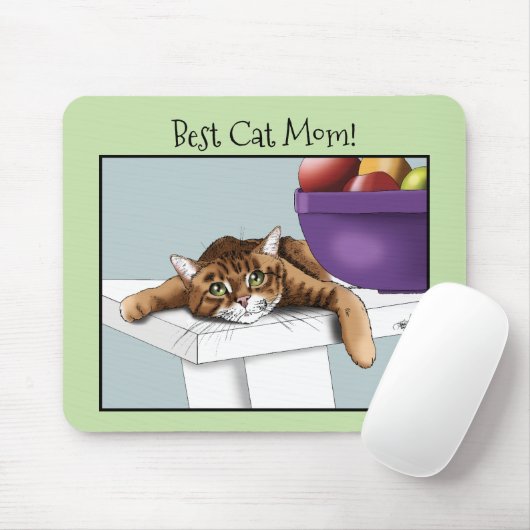 Muttertag Orange Tabby Cat Mousepad (Mit Mouse)