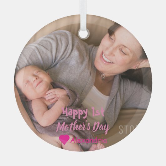 Muttertag Ornament Aus Glas (Vorderseite)