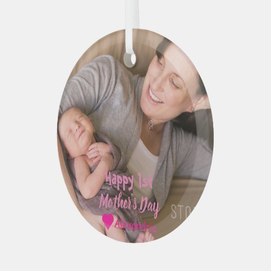 Muttertag Ornament Aus Glas (Vorderseite links)