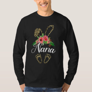 Muttertag Ostern Blume Nana Leopard Bunny T-Shirt