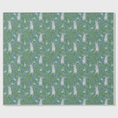 Muttertag Ostern Weißer Hase im Frühling Garten Geschenkpapier (Flach)