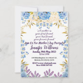 Muttertag Pastel Blue Little Blume Buds Blütenblüt Einladung (Vorderseite)