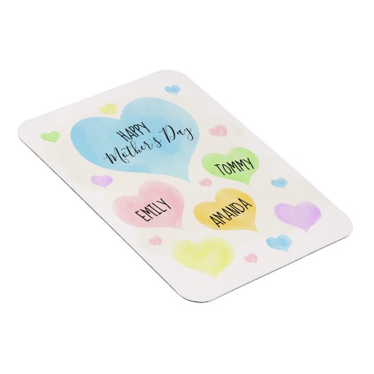 Muttertag Pastel Hearts Magnet (Rechte Seite)