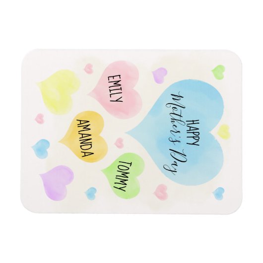 Muttertag Pastel Hearts Magnet (Horizontal)