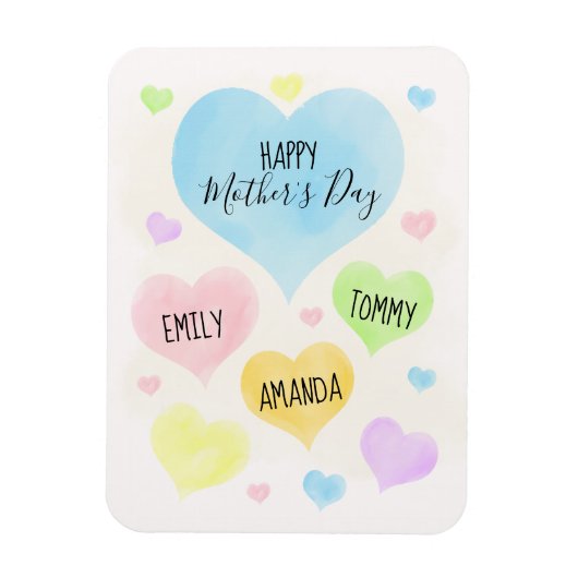 Muttertag Pastel Hearts Magnet (Vertikal)