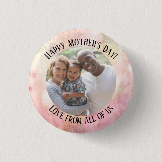 Muttertag Pastel Rosa grüne Krawatte-Färbung Button (Vorderseite)