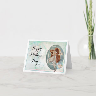 Muttertag Pastel Rose Bouquet Schauen Mirror Feiertagskarte
