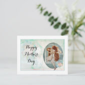 Muttertag Pastel Rose Bouquet Schauen Mirror Postkarte (Stehend Vorderseite)