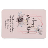 Muttertag personalisieren rosa graue Flora Magnet (Horizontal)