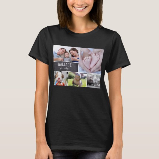 Muttertag Personalisierte Familienfoto Collage T-Shirt (Vorderseite)